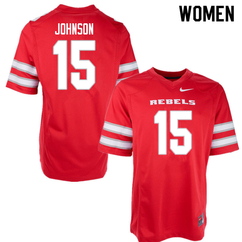 Women #15 Alven Johnson UNLV Rebels College Football Jerseys Sale-Red - Click Image to Close